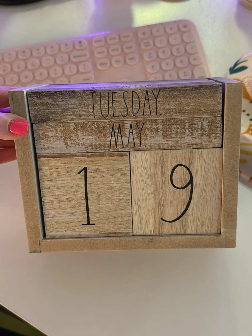 Rae Dunn Calendar - Neutral Rustic Block Design